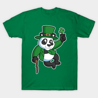 St Patricks Day Lucky Irish Panda Bear T-Shirt